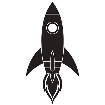 recommend clip art: Simple rocket icon drawing Silhouette line art vector illustration
                    