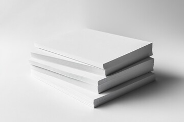 Blank A4 Stacked Paper Mockup isolated created with Generative AI