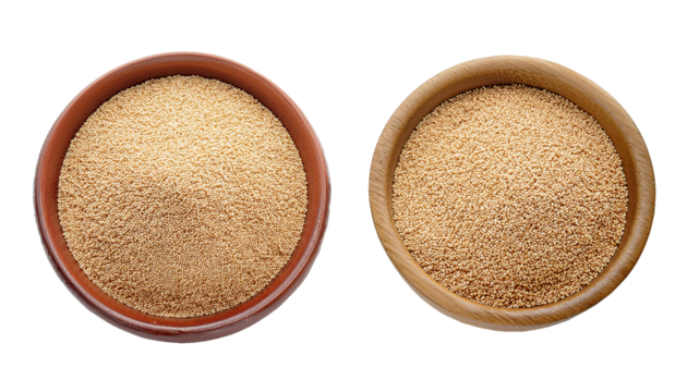 Bowl of amaranth grain seeds on transparent background, png