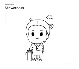 This illustration is a character of a flight attendant (Stuardis).