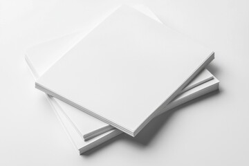 Blank A4 Stacked Paper Mockup isolated created with Generative AI