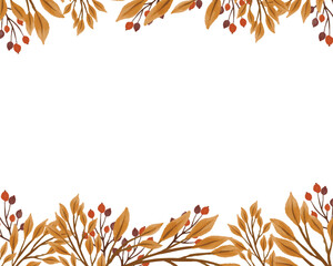 autumn leaf top and bottom frame