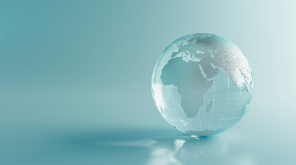 Transparent glass globe with digital patterns, symbolizing global communication and technology