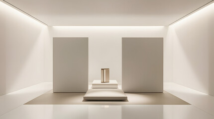 An empty white room with a window, showcasing minimalist design and open space	