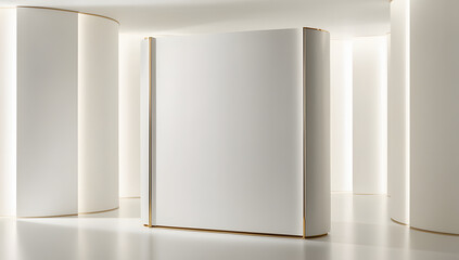 An empty white room with a window, showcasing minimalist design and open space	