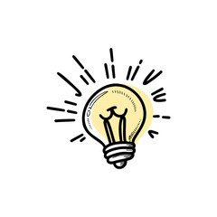 Lamp, bulb, idea icon illutration