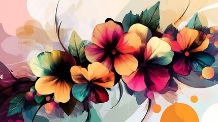 An eyecatching abstract flower design with a modern twist, sure to captivate audiences and leave a lasting impression.
