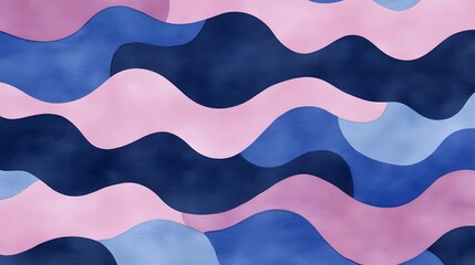 Abstract Wavy Background in Pink  Blue  and Navy