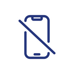 Smartphone icon in blue bold outline style