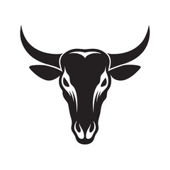 Cow head skull silhouette vector illustration