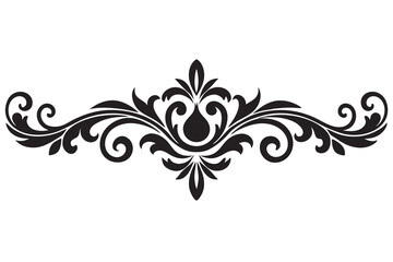 Baroque Divider silhouette vector line art