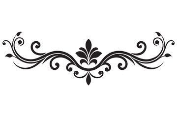 Baroque Divider silhouette vector line art