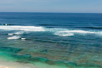 Beautiful views of the blue ocean and reefs.