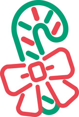 クリスマス　キャンディ　アイコン　ピクトグラム　あしらい　飾り　シンプル　かわいい　線画　イラスト