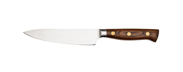 A high-quality kitchen knife with a wooden handle, perfect for chefs and cooking enthusiasts for precision slicing and dicing.