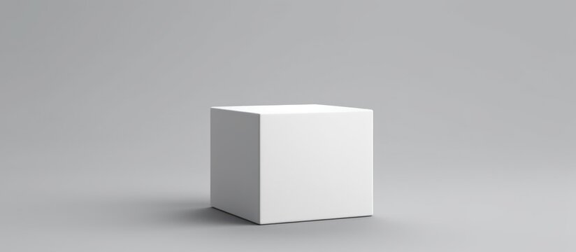 White Cube on a Grey Background