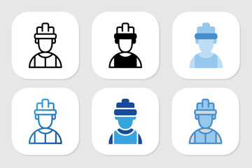 worker icons with various design styles