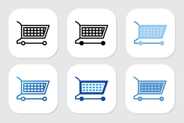 shopping icons with various design styles