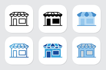 store icons with various design styles