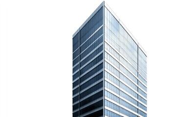 Fototapeta premium Realistic isolated picture of a tall office building on a white backdrop. Generative Ai