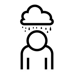 Mental Health condition line icon