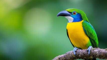Fototapeta premium Vibrant Toucanet with Colorful Plumage