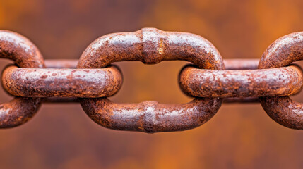 Explore the intricate beauty of rustic metal chain links featuring a weathered texture and vibrant patina against a clean backdrop.