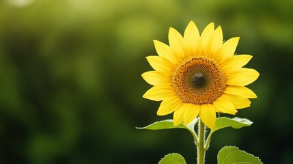 Obraz premium A stunning closeup of a sunflower with vibrant yellow petals unfolding in warm afternoon light, showcasing its intricate details.
