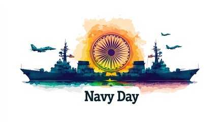 illustration of Indian navy day. Indian national celebration. poster, banner.vector