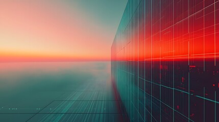 Futuristic tech grid on a muted background with a minimalist digital aesthetic