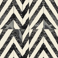 Seamless geometric pattern houndstooth and zigzag designs rendered in black and white for a contemporary minimalist background