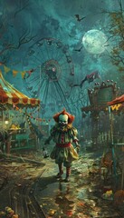 Creepy Clown at Abandoned Carnival