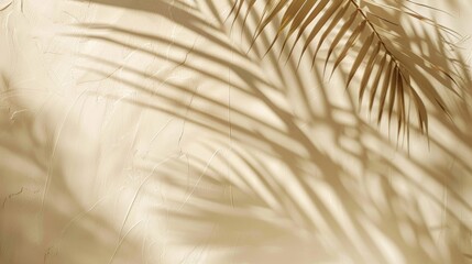 Obraz premium Abstract background with palm leaf shadow on the wall