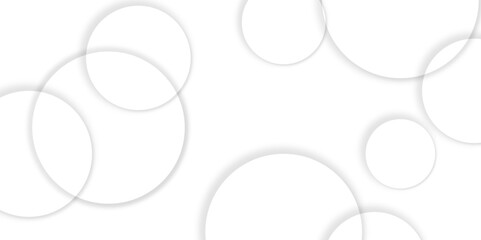 Abstract background with circle white abstract geometric background with soft light white paper circles in design .Gray abstract. Modern design background for report and project presentation template.
