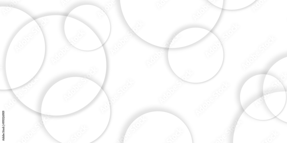 Leinwandbilder Abstract background with circle white abstract geometric background with soft light white paper circles in design .Gray abstract. Modern design background for report and project presentation template.
