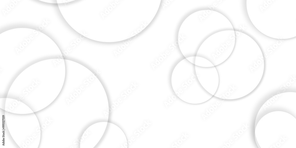 Poster Abstract background with circle white abstract geometric background with soft light white paper circles in design .Gray abstract. Modern design background for report and project presentation template.