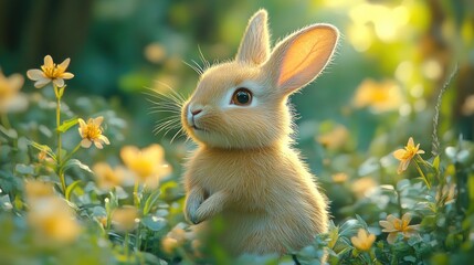 Fototapeta premium Cute Bunny in a Meadow