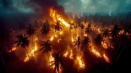 Fototapeta premium Human Rights Damage Lost in Climate Crisis . AI generative.