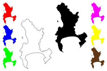 Cape Town City (Republic of South Africa, RSA, Western Cape Province) map vector illustration, scribble sketch City of Cape Town map