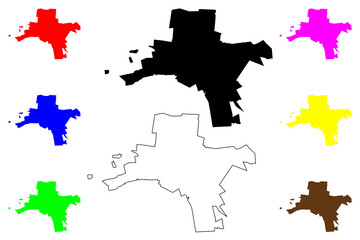 Pretoria City (Republic of South Africa, RSA, Gauteng Province) map vector illustration, scribble sketch City of Pretoria map