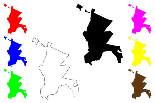 Vereeniging City (Republic of South Africa, RSA, Gauteng Province) map vector illustration, scribble sketch City of Vereeniging map