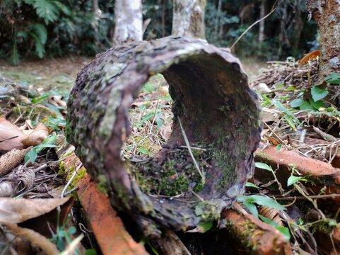 Ruin of a metal pipe