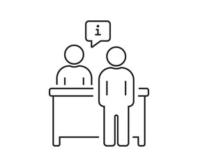 Reception desk icon Editable stroke Information desk, reception, linear icon