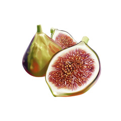 Fresh Figs Isolated on White Background