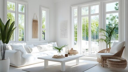 Top white wood table in living room background. 