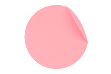Separate shiny pink circle stickers on transparent background.