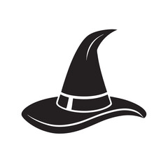 Halloween witch hat silhouette vector illustration