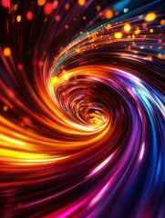 Obraz premium A swirling vortex of light and color, representing the flow of energy, the passage of time, and the interconnectedness of all things.