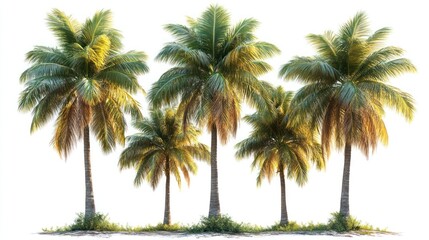 Obraz premium several Palm Trees Isolated on white