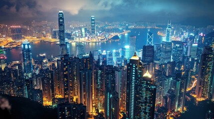 Hong Kong Skyline Night View